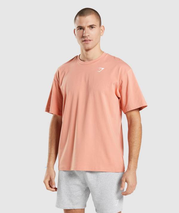 Panske Tricka Gymshark Essential Oversized Ruzove | ZU9481376